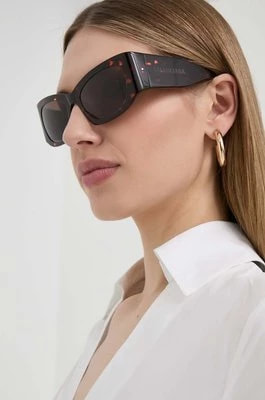 Zdjęcie produktu Balenciaga okulary przeciwsłoneczne damskie kolor bordowy