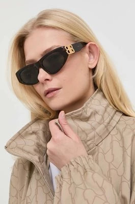 Zdjęcie produktu Balenciaga okulary przeciwsłoneczne damskie kolor brązowy