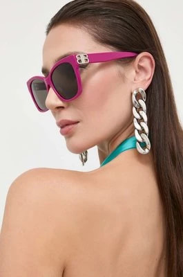 Zdjęcie produktu Balenciaga okulary przeciwsłoneczne damskie kolor różowy