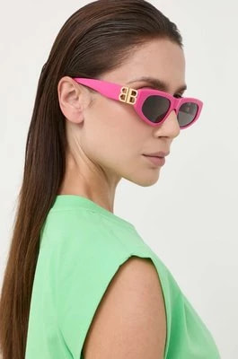Zdjęcie produktu Balenciaga okulary przeciwsłoneczne damskie kolor różowy