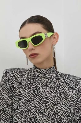 Zdjęcie produktu Balenciaga okulary przeciwsłoneczne damskie kolor zielony