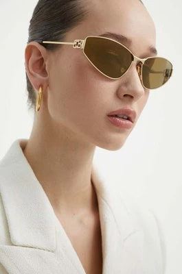 Zdjęcie produktu Balenciaga okulary przeciwsłoneczne damskie kolor złoty BB0335S