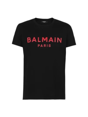 Zdjęcie produktu Balmain, Czarna Koszulka z Logo z Bawełny Black, male,