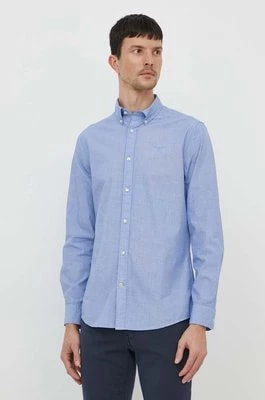 Zdjęcie produktu Barbour koszula bawełniana męska kolor niebieski regular z kołnierzykiem button-down