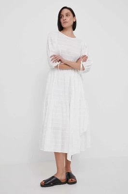 Zdjęcie produktu Barbour sukienka kolor biały midi rozkloszowana
