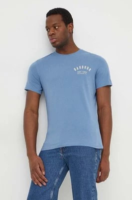 Zdjęcie produktu Barbour t-shirt bawełniany męski kolor niebieski z nadrukiem