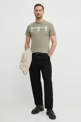 Zdjęcie produktu Barbour t-shirt bawełniany męski kolor zielony z nadrukiem