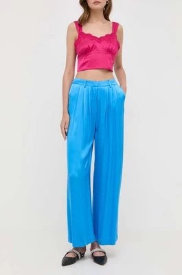 Zdjęcie produktu Bardot spodnie damskie kolor niebieski szerokie high waist