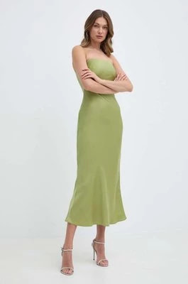 Zdjęcie produktu Bardot sukienka CASETTE kolor zielony midi rozkloszowana 59155DB