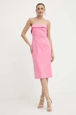 Zdjęcie produktu Bardot sukienka GEORGIA kolor różowy midi dopasowana 53007DB1