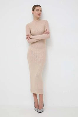 Zdjęcie produktu Bardot sukienka kolor beżowy maxi dopasowana