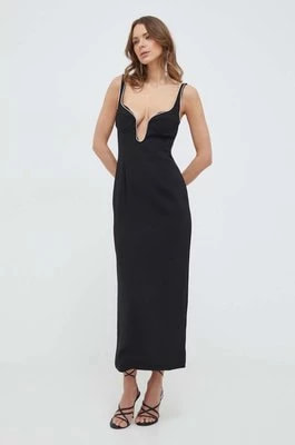 Zdjęcie produktu Bardot sukienka kolor czarny maxi dopasowana