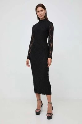 Zdjęcie produktu Bardot sukienka kolor czarny maxi dopasowana