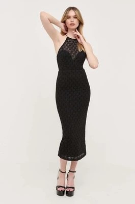 Zdjęcie produktu Bardot sukienka kolor czarny midi dopasowana