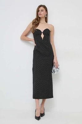 Zdjęcie produktu Bardot sukienka kolor czarny midi dopasowana
