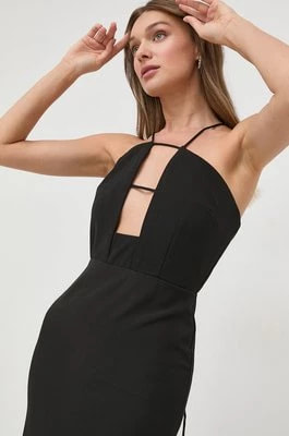 Zdjęcie produktu Bardot sukienka kolor czarny mini dopasowana