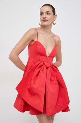 Zdjęcie produktu Bardot sukienka kolor czerwony mini rozkloszowana