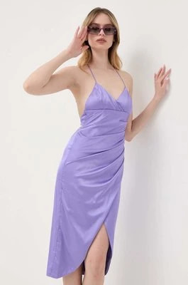 Zdjęcie produktu Bardot sukienka kolor fioletowy midi dopasowana