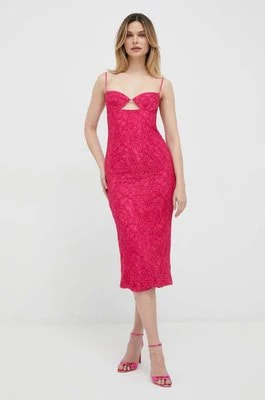Zdjęcie produktu Bardot sukienka kolor różowy midi prosta