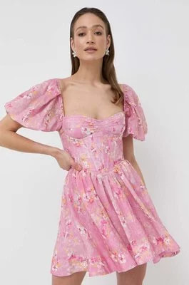 Zdjęcie produktu Bardot sukienka kolor różowy mini rozkloszowana