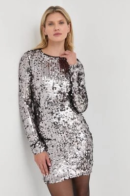 Zdjęcie produktu Bardot sukienka kolor srebrny mini prosta