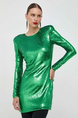 Zdjęcie produktu Bardot sukienka kolor zielony mini dopasowana