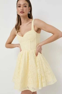 Zdjęcie produktu Bardot sukienka kolor żółty mini rozkloszowana