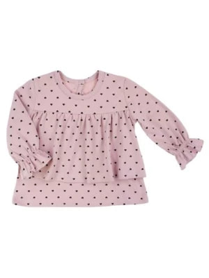 Zdjęcie produktu Bawełniana bluzka dziewczęca różowa w serduszka Nicol