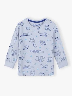 Zdjęcie produktu Bawełniana bluzka niemowlęca ze zwierzątkami - ROSNĘ Z TOBĄ 5.10.15.