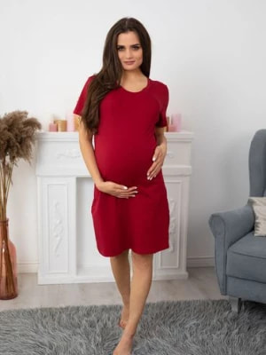 Zdjęcie produktu Bawełniana koszula dla kobiet w ciąży - czerwona FORMOMMY