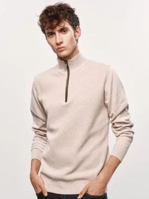 Zdjęcie produktu Bawełniany beżowy sweter męski OCHNIK