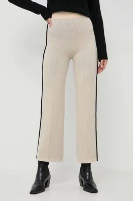 Zdjęcie produktu Beatrice B spodnie wełniane kolor beżowy proste high waist