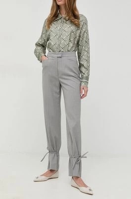 Zdjęcie produktu Beatrice B spodnie z domieszką wełny kolor szary high waist