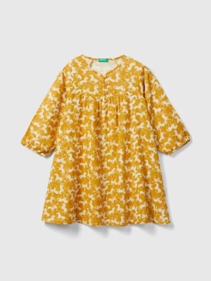 Zdjęcie produktu Benetton, Dress With Horse Print, size M, Mustard, Kids United Colors of Benetton