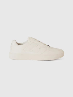 Zdjęcie produktu Benetton, Low-top Sneakers In Imitation Leather, size 44, Creamy White, Men United Colors of Benetton