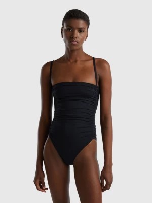 Zdjęcie produktu Benetton, One-piece Swimsuit In Econyl® With Draping, size 1°, Black, Women United Colors of Benetton
