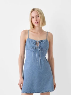 Zdjęcie produktu Bershka Krótka Sukienka Kobieta Wyblakły Niebieski