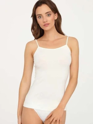 Zdjęcie produktu Bezszwowa koszulka na cienkich ramiączkach biała Gatta