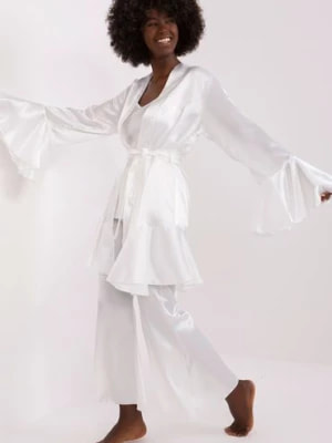 Zdjęcie produktu Biała trzyczęściowa piżama damska z topem Xsapienza