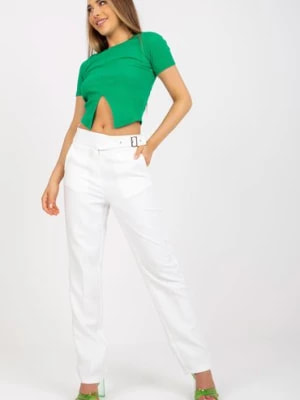 Zdjęcie produktu Białe spodnie garniturowe z wysokim stanem Xsapienza