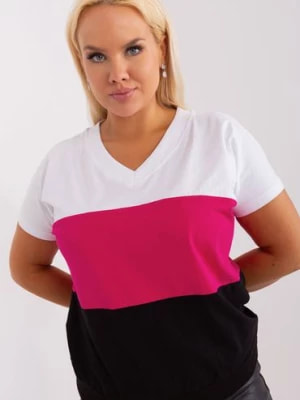Zdjęcie produktu Biało-czarna bluzka damska plus size z bawełny RELEVANCE