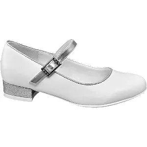 Zdjęcie produktu biało-srebrne buty komunijne Graceland dla dziewczynki