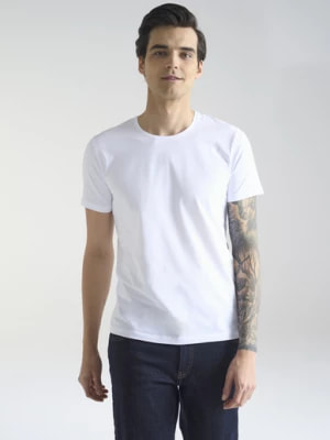 Zdjęcie produktu Biały gładki T-shirt Basic Pako Lorente