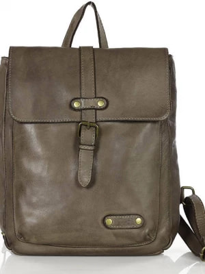Zdjęcie produktu BIANCO Włoski Miejski plecak skórzany w stylu old look ręcznie szyty ciemny beż taupe Merg