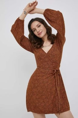 Zdjęcie produktu Billabong sukienka kolor brązowy mini rozkloszowana