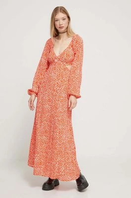 Zdjęcie produktu Billabong sukienka kolor pomarańczowy maxi rozkloszowana