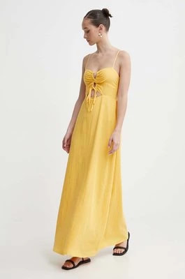Zdjęcie produktu Billabong sukienka z domieszką lnu X It's Now Cool kolor żółty maxi rozkloszowana ABJWD00681