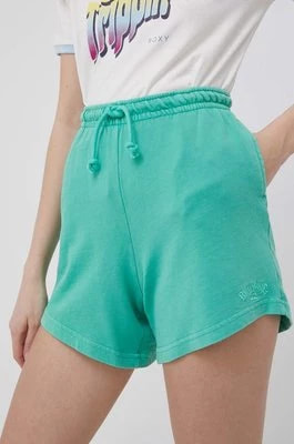 Zdjęcie produktu Billabong szorty damskie kolor zielony gładkie high waist