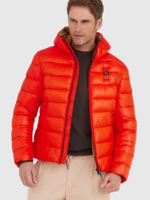 Zdjęcie produktu BLAUER Pomarańczowa puchowa kurtka męska Virgil z kapturem Blauer USA