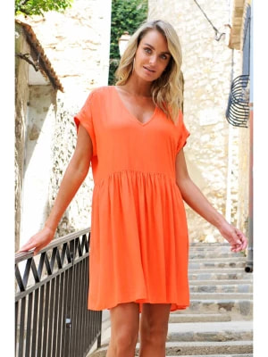 Zdjęcie produktu Bleu d'Azur Sukienka "Carwen" w kolorze pomarańczowym rozmiar: 44/46